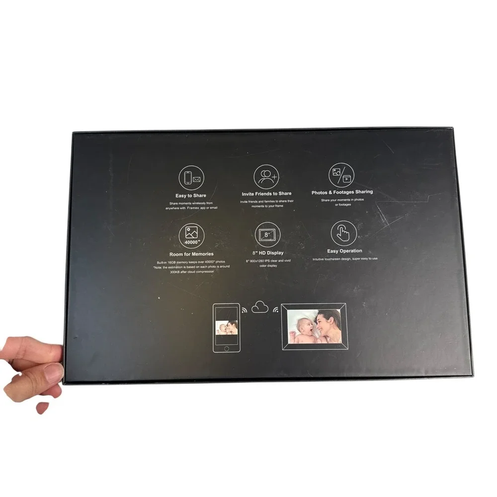 Bihuiwoia 8 inch Smart‎ Digital Photo Frame HD Display WiFi App Sharing A72Q